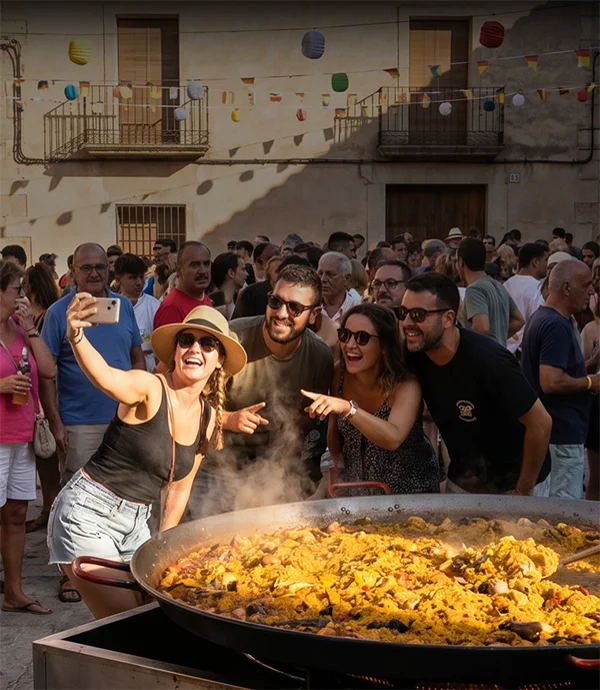 Paella gigante Sierra Nevada en un evento popular