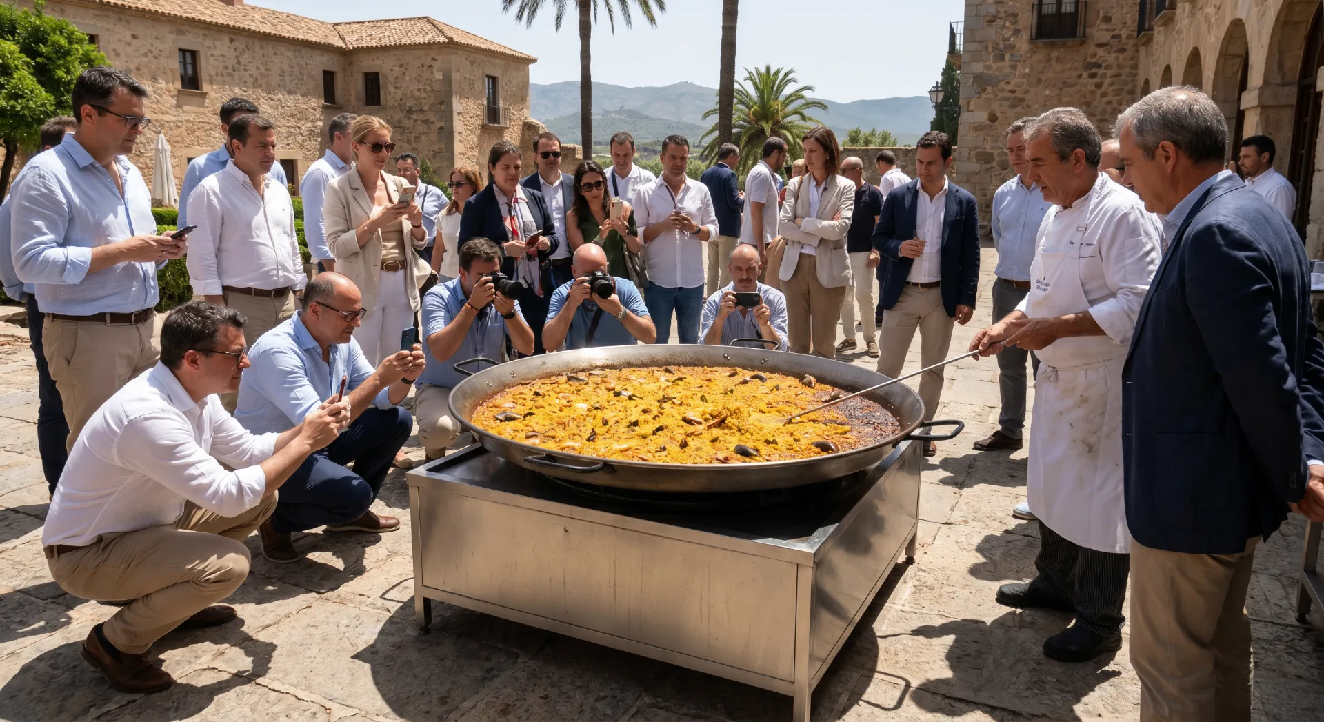 Para Hermandades y Cofradías — servicio de catering de paellas gigantes de grandes dimensiones